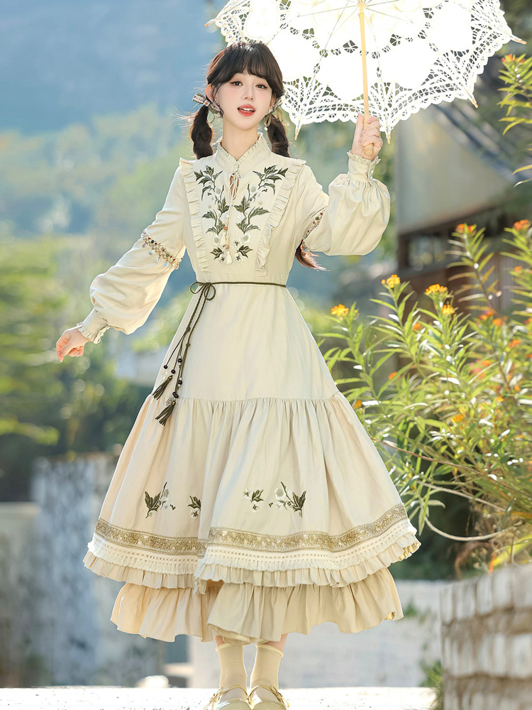 Women Fashionable Dress Set Winter Vest and Hanfu Set