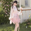 Women-Spring-Pink-Qipao-Set-Cute-Style-Dress-3 Women Spring Pink Qipao Set Cute-Style Dress