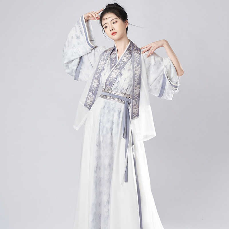Women-Spring-Wuxia-Style-Jin-Dynasty-Hanfu-Set-Simple-Elegant-Dress-2 Women Spring Wuxia Style Jin Dynasty Hanfu Set Simple Elegant Dress
