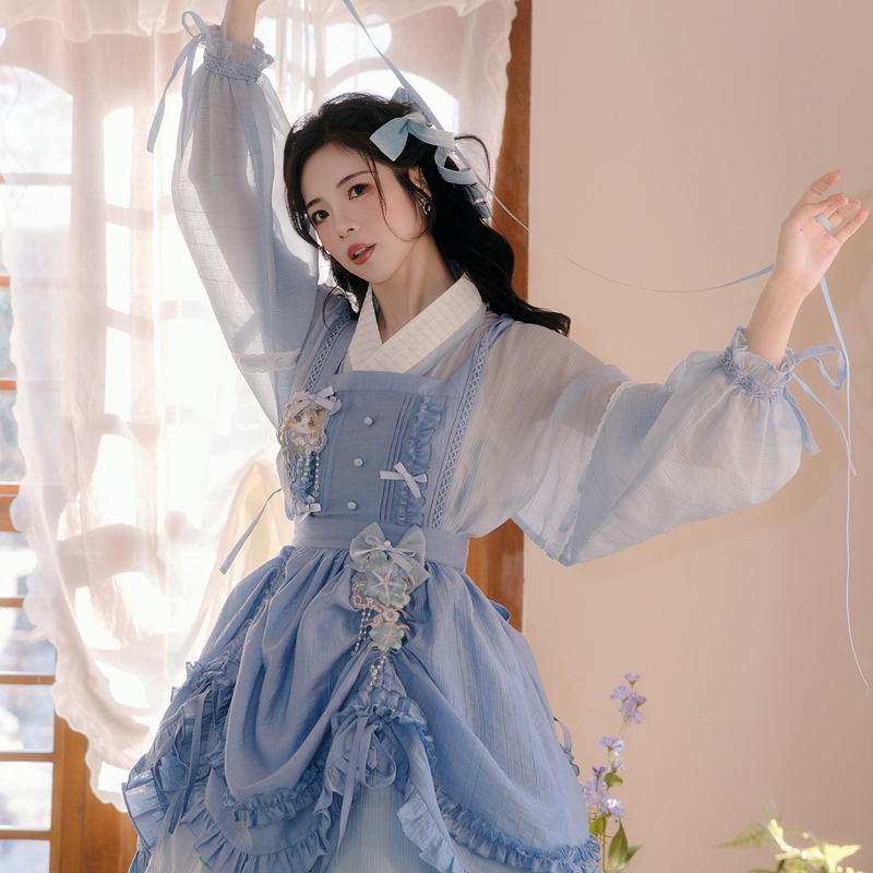 Women-Summer-Fashion-Hanfu-Set-Ming-Dynasty-Style-Short-Skirt-1 Women Summer Fashion Hanfu Set Ming Dynasty-Style Short Skirt