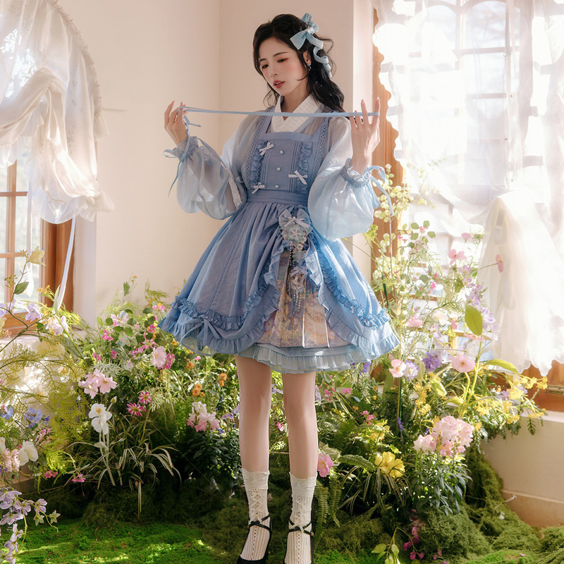 Women Summer Fashion Hanfu Set Ming Dynasty-Style Short Skirt