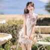 Women-Summer-Retro-Qipao-with-Chinese-Inspired-and-Strawberry-Themed-Casual-Set-3 Women Summer Retro Qipao with Chinese-Inspired and Strawberry-Themed Casual Set