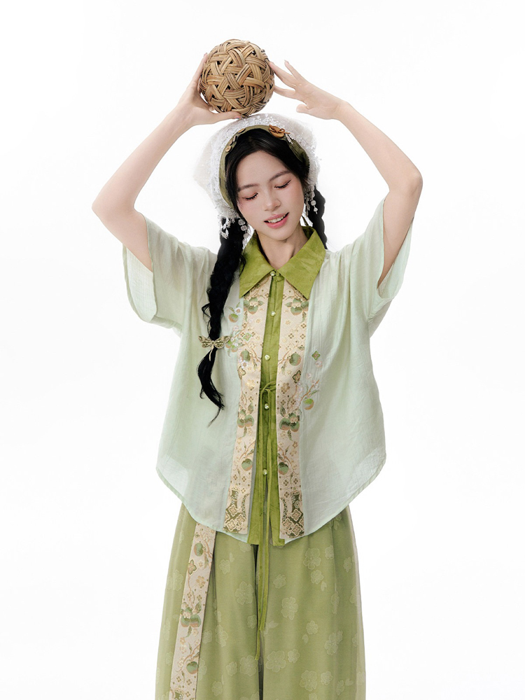 Women Summer Song Dynasty-Style Short-Sleeve Songku Set