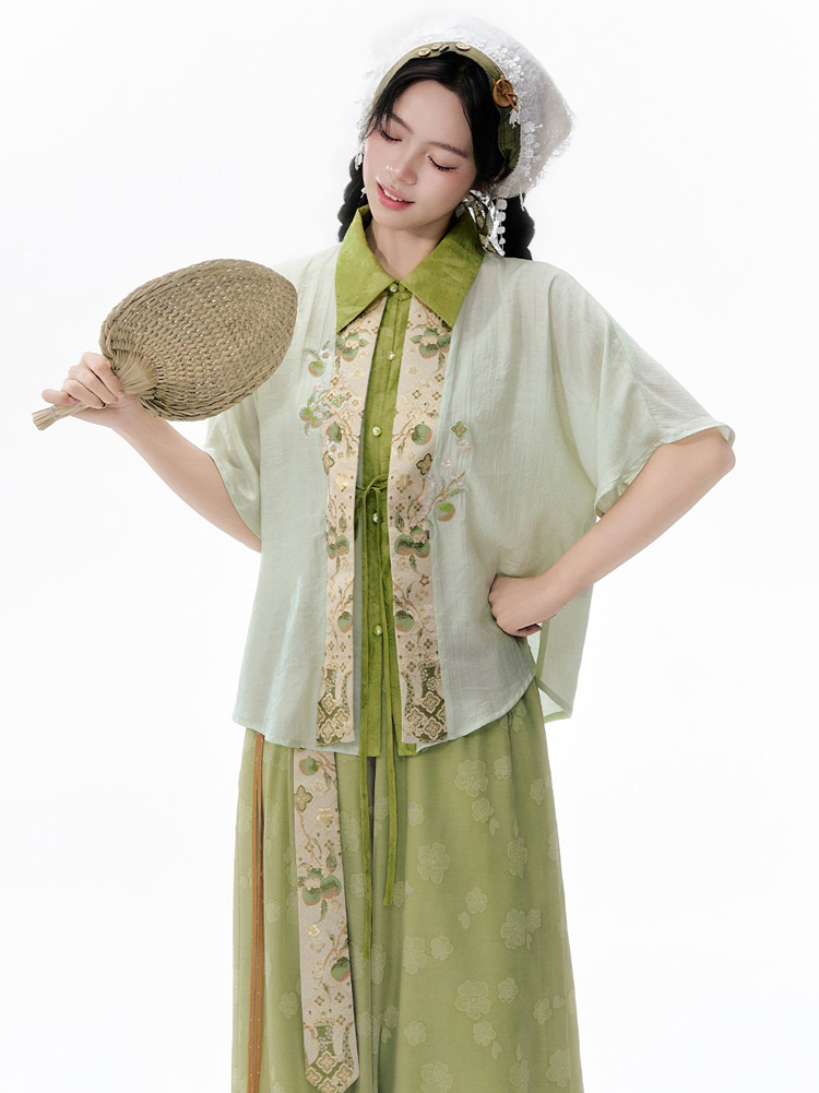 Women Summer Song Dynasty-Style Short-Sleeve Songku Set