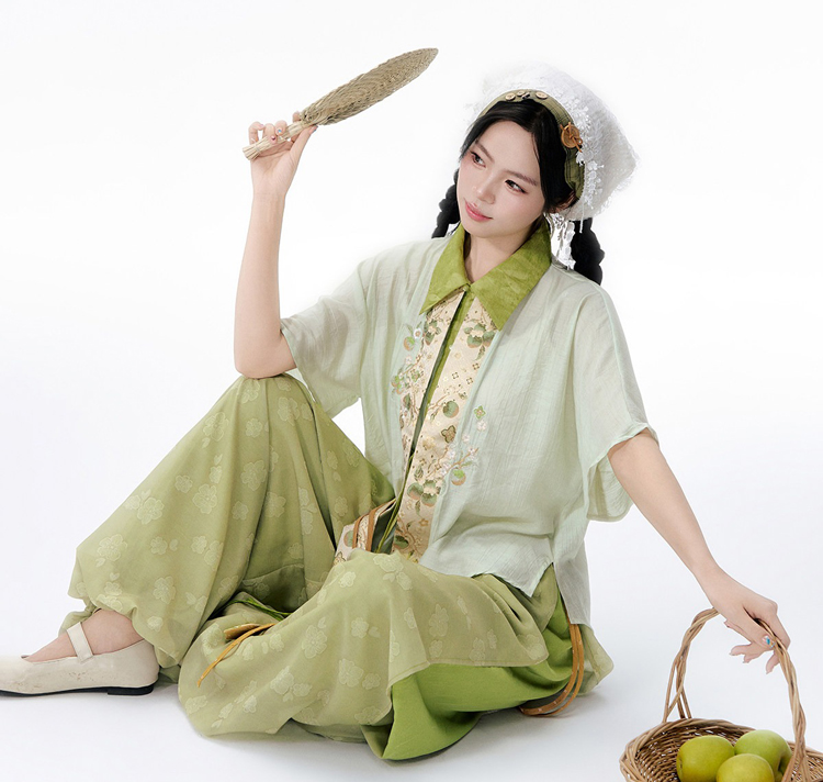 Women Summer Song Dynasty-Style Short-Sleeve Songku Set