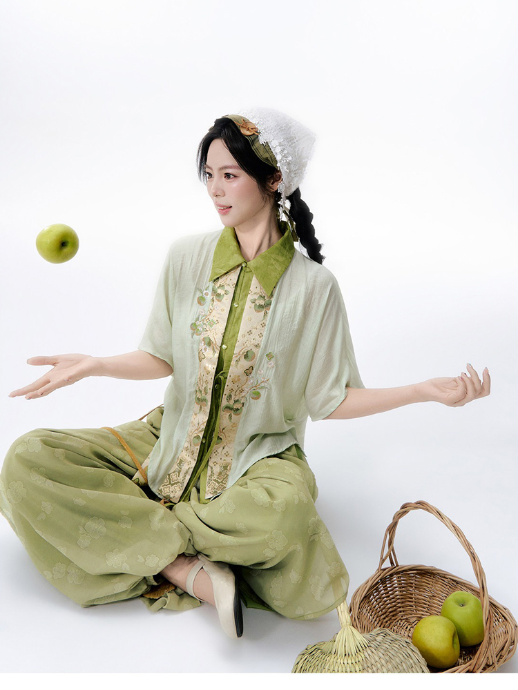 Women Summer Song Dynasty-Style Short-Sleeve Songku Set