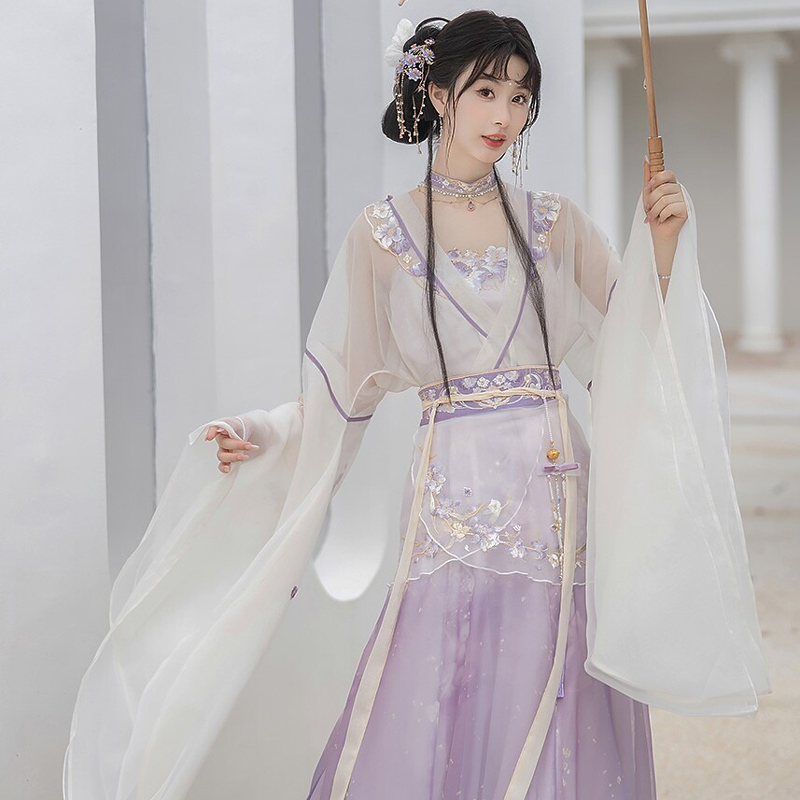 Women-Summer-Xianxia-StyleHanfu-Wei-Jin-Qiyao-Ruqun-1 Women Summer Xianxia StyleHanfu Wei Jin Qiyao Ruqun