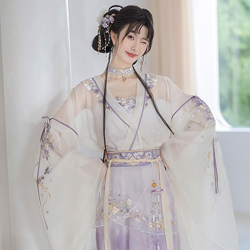 Women-Summer-Xianxia-StyleHanfu-Wei-Jin-Qiyao-Ruqun-2 Women Summer Xianxia StyleHanfu Wei Jin Qiyao Ruqun
