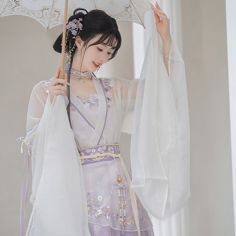 Women-Summer-Xianxia-StyleHanfu-Wei-Jin-Qiyao-Ruqun-3 Women Summer Xianxia StyleHanfu Wei Jin Qiyao Ruqun
