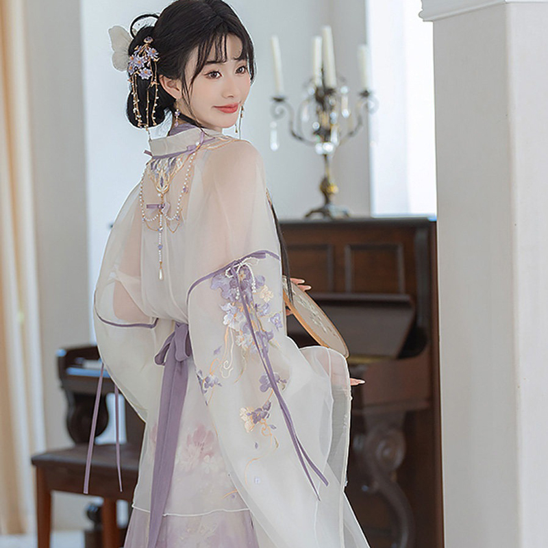Women-Summer-Xianxia-StyleHanfu-Wei-Jin-Qiyao-Ruqun-4 Women Summer Xianxia StyleHanfu Wei Jin Qiyao Ruqun