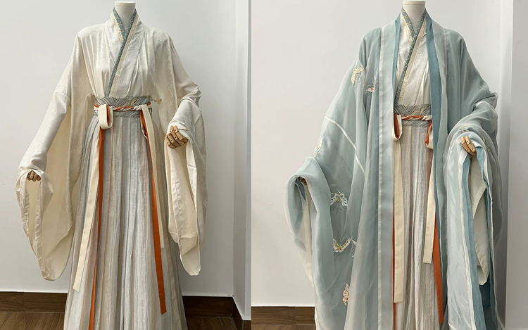 Women Wuxia-Style Hanfu Song Dynasty-Inspired Wide-Sleeved Elegant Couple Set